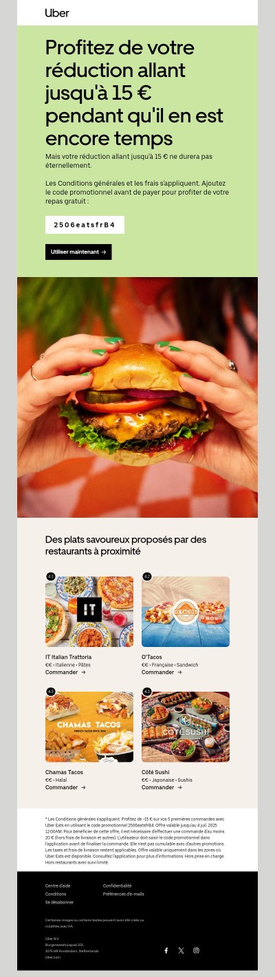 Nous vous faisons cadeau de -15 € maximum sur vos 5 premières commandes