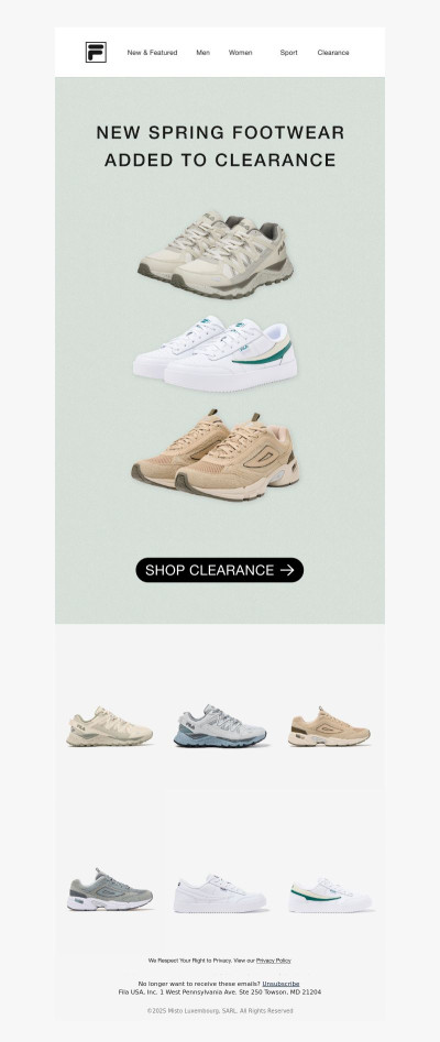 New Spring Footwear Added To Clearance