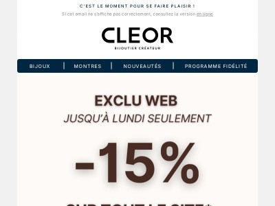 Surprise : -15% sur TOUT le site ✨