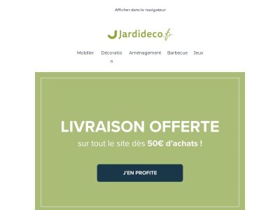 8 jours seulement : livraison offerte dès 50€ d'achats