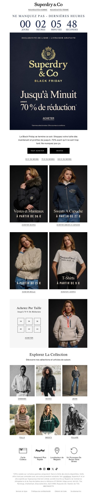 Dernières heures : le Black Friday se termine ce soir. Jusqu’à -70%