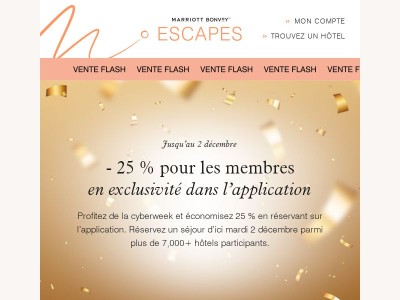 OFFRE CYBERSALE : - 25 % pour les membres, {{ firstname }} 🌴☀️