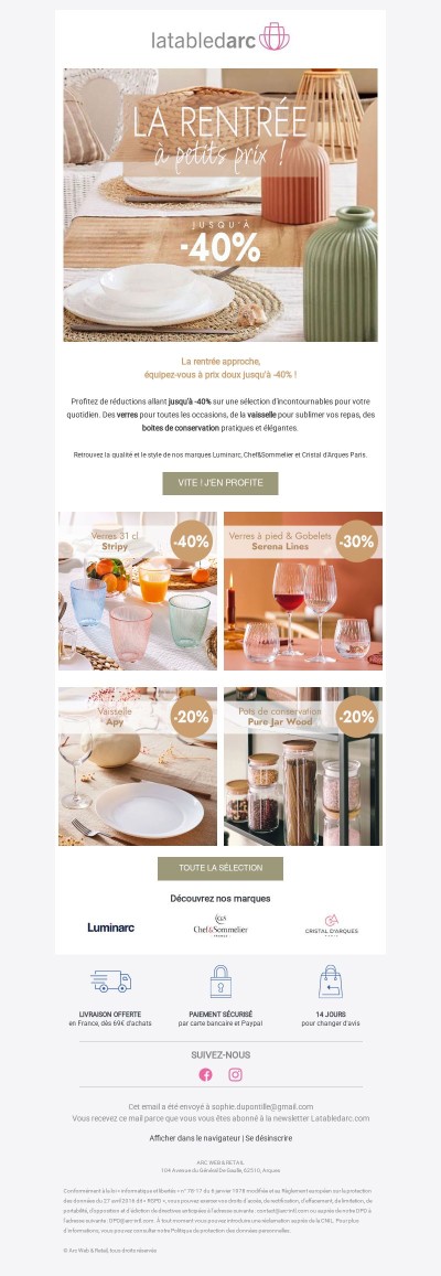 La rentrée à petits prix, jusqu'à -40% !