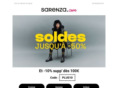 SOLDES : Craquez ! Jusqu’à -50% et -10% supp’ dès 100€ 🔥
