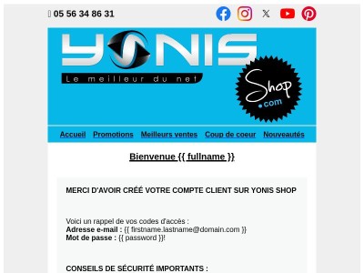Bienvenue sur Yonis-Shop.com !