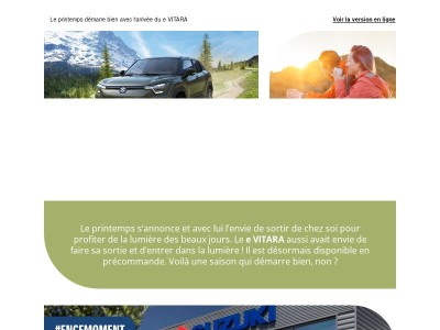 En mars, changez d'air avec Suzuki