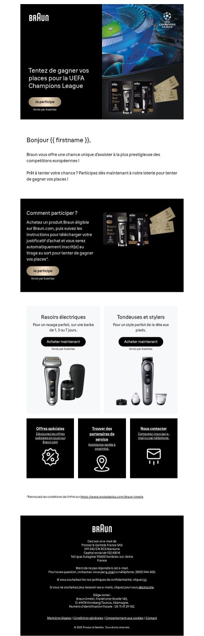 Tentez de gagner vos places pour la UEFA Champions League