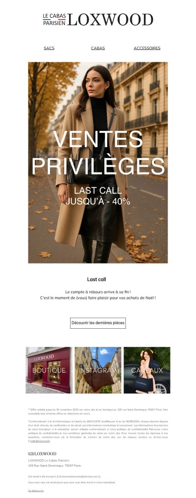 Ventes Privilèges Loxwood LAST CALL ⏰