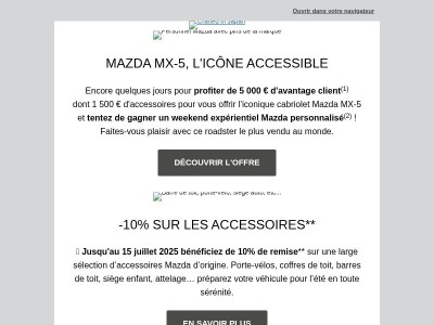 Tic tac ... Découvrez les offres Mazda de juin