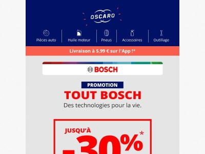 💥 [ Promo ] Jusqu'à -30% sur nos best-sellers BOSCH !