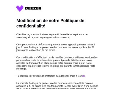 Mises à jour de notre Politique de confidentialité