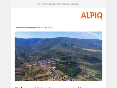 Communiqué de presse : Alpiq investit dans le pompage-turbinage en Espagne