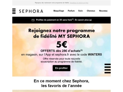 ️Une nouvelle surprise 🎁 5€ offerts dès 25€ d'achats