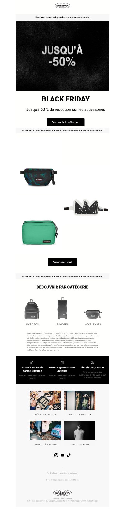 BLACK FRIDAY: Profitez de réductions jusqu'à -50 %