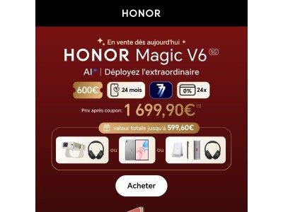✨HONOR Magic V6 maintenant disponible !