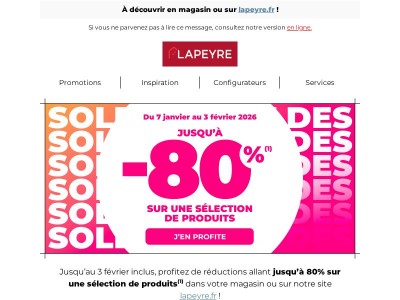 TOP DÉPART DES SOLDES : jusqu’à 80% de réduction