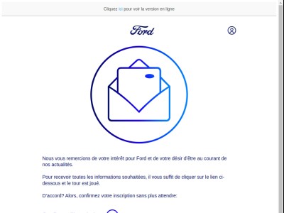 Confirmez votre inscription chez Ford