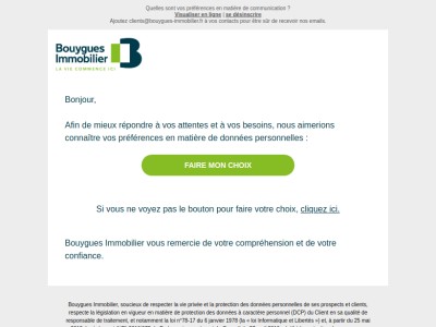 Demande d’accord sur vos données personnelles