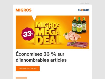 {{ fullname }}, ne manquez pas ces offres! Économisez dès maintenant 33% sur d’innombrables articles