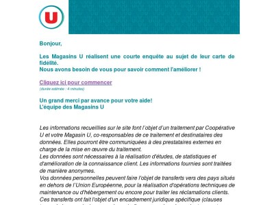 Rappel - Votre avis sur notre carte de fidélité