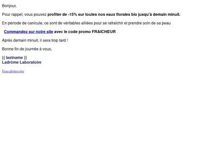 💦 -15% sur les Eaux florales : dernières heures !