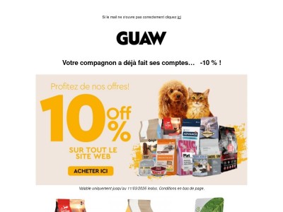 Votre compagnon ne passerait pas à côté de CES -10 % 💛