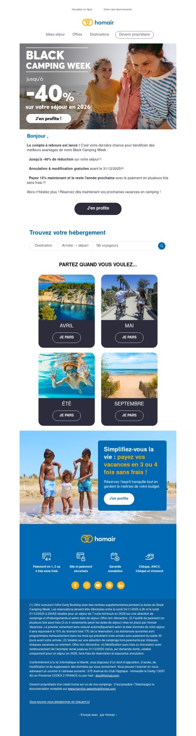 🚨 Dernière chance : jusqu'à -40% sur votre séjour !