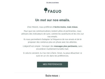 Un mot sur nos emails