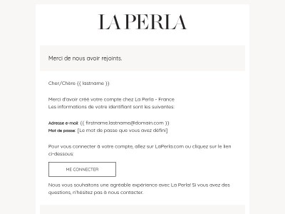 Thanks for Registering at La Perla - France