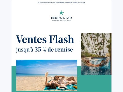 Ventes Flash 🚀: jusqu'à - 35 % sur vos prochaines vacances