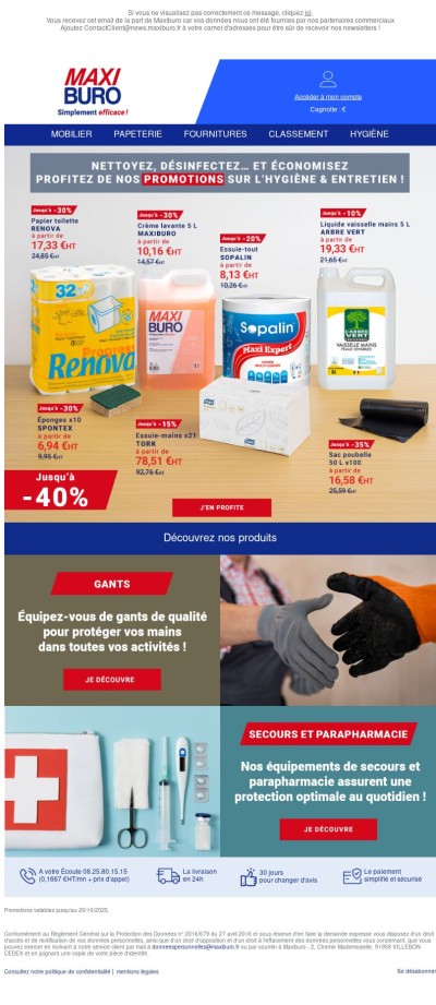 Hygiène & protection en promo : l’essentiel à prix réduit !