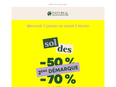 2ème démarque : -50%, -70% sur plus de 1300 produits
