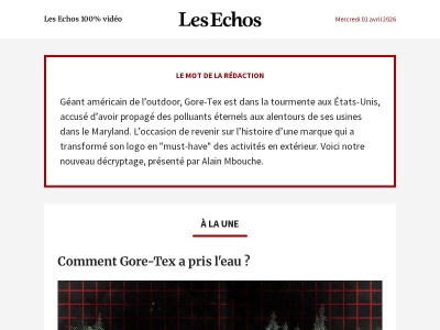 Comment Gore-Tex a pris l'eau ?