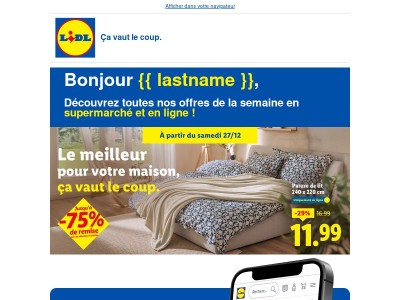 Jusqu’à -75% : C’est la Semaine du Blanc sur Lidl.fr ! 💸☁️