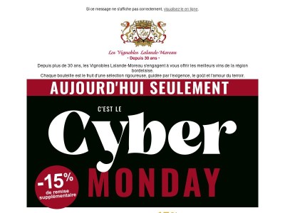 Cyber Monday : 24h SEULEMENT