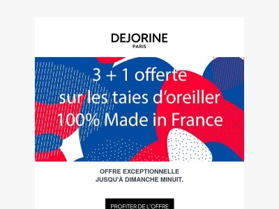 🇫🇷 Les Jours Tricolores : 3+1 offerte sur vos taies d'oreiller !