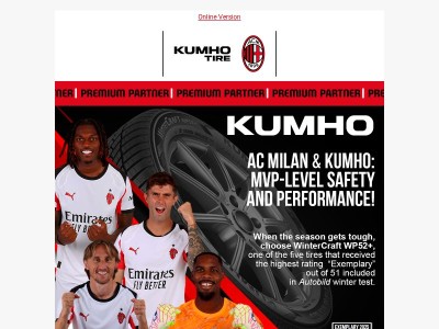 Kumho and AC Milan: MVP-level safety and performance!