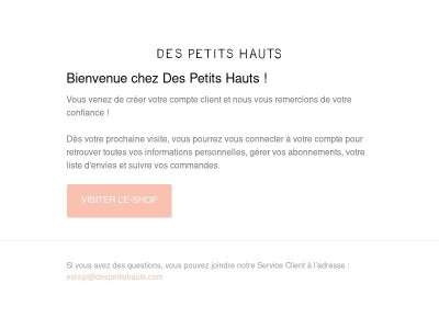 Confirmation du compte client