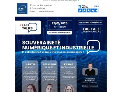 Participez au webinaire sur la « Souveraineté numérique et industrielle » à distance ou en présentiel