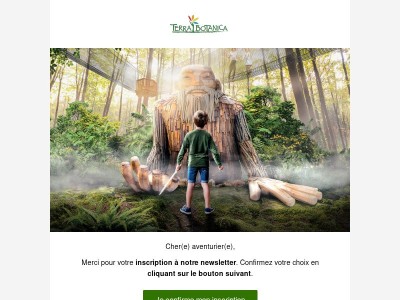 Confirmez votre Inscription à la newsletter de Terra Botanica