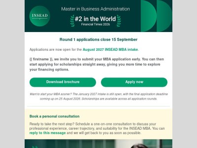 August 2027 intake: Submit early and apply for scholarships