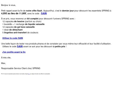 Ce soir, votre offre disparaît...