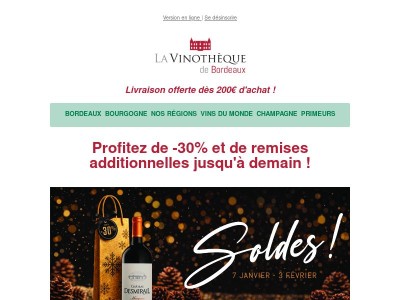 {{ firstname }}, -30% de remises avec les soldes ! ❄️