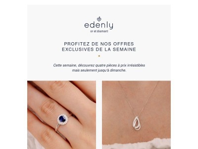 Bijoux de fête et offres de la semaine