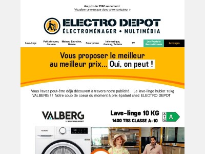[VU A LA TV 📺] : le lave-linge hublot 10kg VALBERG