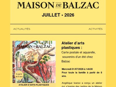 Juillet 2026 à la Maison de Balzac
