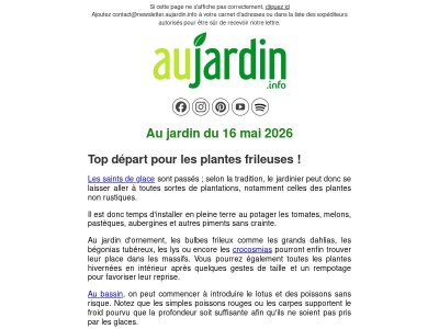 Au jardin du 16 mai 2026