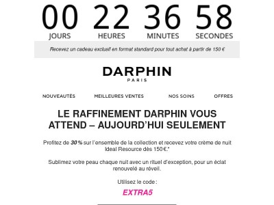 Votre moment de luxe : 30 % sur la collection + cadeau exclusif.