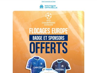 Maillots Europe : flocages Badges & Sponsors offerts ! 🌟
