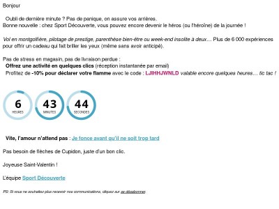 Jour J : -10% pour sauver votre Saint-Valentin 💘🚨